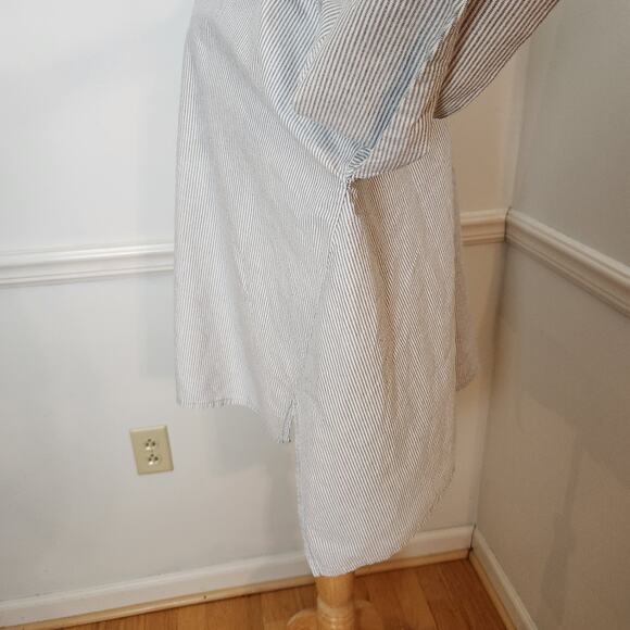 FLAW Planet by Lauren G Shirt One Size Womens Oversized Stripe Lagenlook Top - Picture 7 of 16